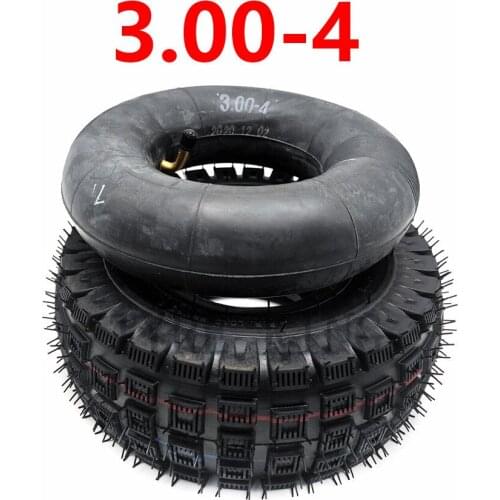 Lightning Delivery 3.00-4 (10"x3", 260x85) Knobby Scooter, ATV and Go Kart Electric Scooter DIY Tires and Tube Set Parts