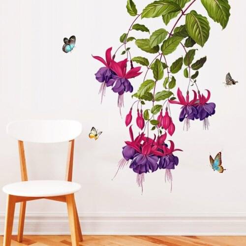 New 5D wall stickers Personality flower PVC removable waterproof DIY stickers TV backdrop decorative painting creative wallpaper