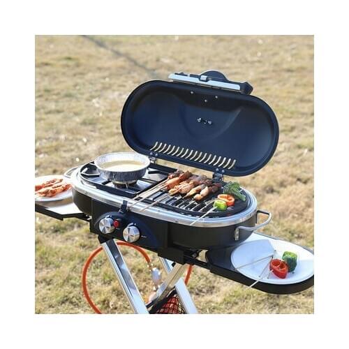 Portable Folding Gas Grill Non-stick Surface Folding Grill Outdoor Camping Picnic Tool Car BBQ Grill Family Party Barbecue Car