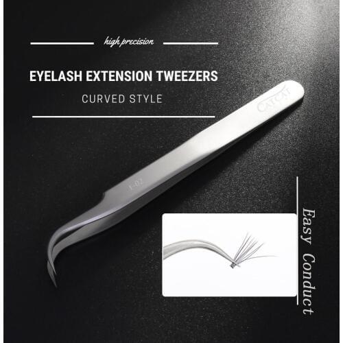 Professional Stainless Steel Eyelash Flower Fan Extension Tweezers 3D/6D Volume Lashes Tweezers Curved Clip Beauty Makeup Tools