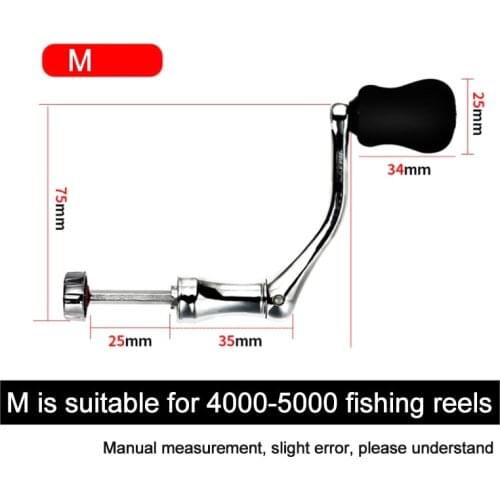 Spinning Reel Handle Metal Fishing Spinning Reel Crank Handle Rotatable Grip