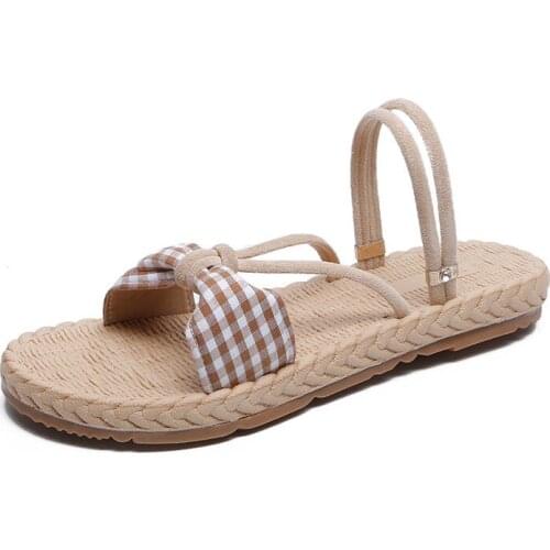 2021 Spring Summer Fashion Sandals Shoes Women Bow Summer Sandals Slipper Indoor Outdoor Flip-flops Beach Shoes Slippers