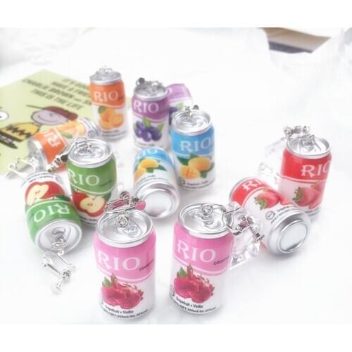 Hand Made Korean Fashion Funny Resin Drop Earrings for Women Cute Cocktail Can Dangle Earring Childlike Simulation Jewelry Gift