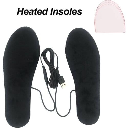 USB Heated Shoe Insoles Feet Warm Sock Pad Mat EVA Elastic Fiber Electrically Heating Insoles Washable Warm Thermal Insoles