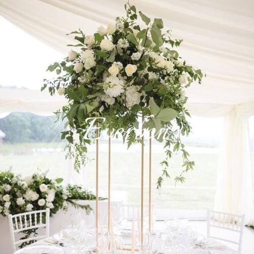 Wedding Flower Vase Metal Flower Stand Gold White Black Flower Column Wedding Table Centerpiece Wedding Flower Decoration Vase
