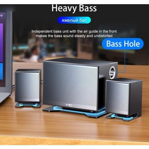 2021 LED Computer Combination Speakers AUX USB Wired Wireless Bluetooth Audio System Home Theater Surround SoundBar for PC TV