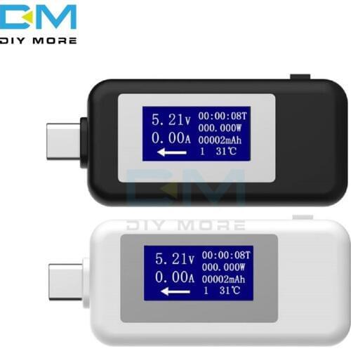 Type-c USB Tester DC Digital Voltmeter Voltage Current Meter Ammeter Detector Power Temperature Bank Charger Indicator