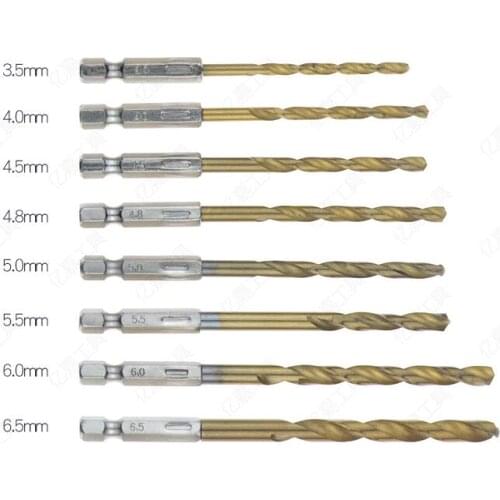 Titanium Plating of Twist Bit with Hexagonal Handle High Speed Steel Electric Twist Drill Set with Wind Screwdriver NO.C0372