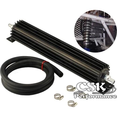 Universal 15'' Aluminum Single Pass Finned Transmission Oil Cooler Kit