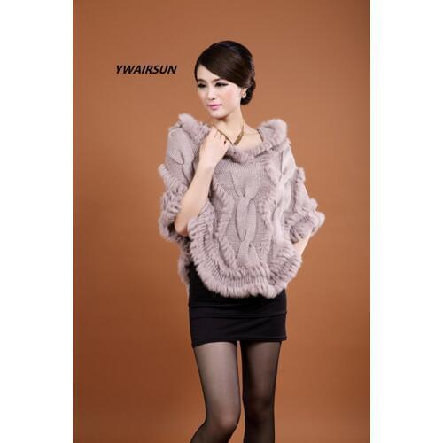 YWAIRSUN Ladies' Headscarf Scarf Rabbit Fur Shawl Bat Sleeve Semicircle Black Cape Party Travel Knit Jacket Fringe Warm Scarf
