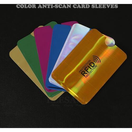 New 10Pcs Color Anti-magnetic Credit Bank Card Sleeves Protector Aluminum Foil Anti-Scan Card Holder Access Control Card Keeper