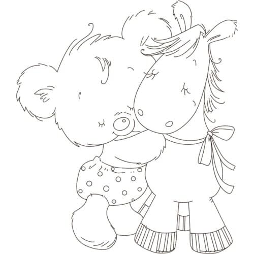 10x8 Bear cub New Transparent Clear Rubber Stamp Sheet Cling Scrapbooking Photo Album PaperCard DIY Craft