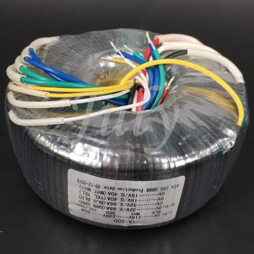 200W dual 32V (2.95A) + dual 15V (0.4A) 4 wires, ring power transformer 115-230V oxygen-free copper wire audio transformer