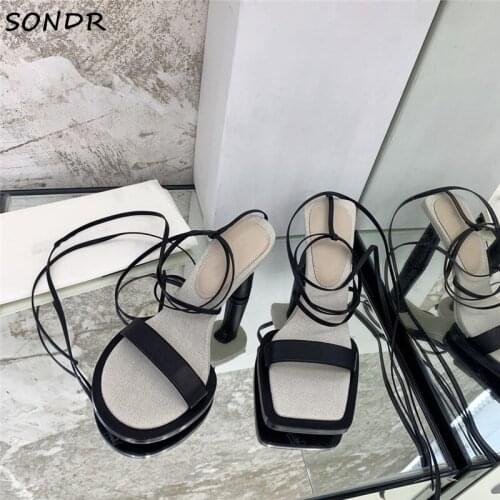 2021 Fashion Women Ankle Strap Gladiator Sandals Ladies Strange High Heels Party Designer Shoes Summer Femme Sandalias Mujer