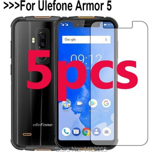 5pcs Front Clear Protect Safety Tempered Glass For Ulefone Armor 5 Screen Protector Film HD On Armor5 9H Protective Glass Saver