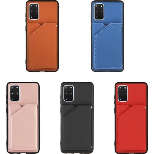 50Pcs/Lot Skin Sensation Leather Back Phone Case For Samsung Galaxy M51 S20 FE Lite PLUS Note 20 Ultra A21S Card Holder Cover