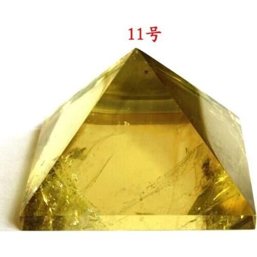 Afa880332+++Natural Citrine Crystal Decoration pyramid ornaments Lucky enrichment