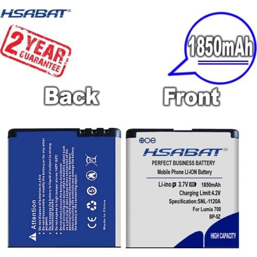New Arrival [ HSABAT ] 1850mAh BP-5Z Replacement Battery for Nokia Zeta N700 Lumia 700 Lumia700