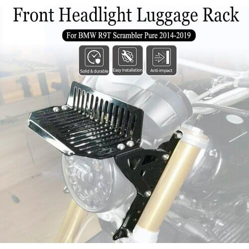 For BMW R9T R Nine T Scrambler Pure Motorcycle Front Upper Headlight Headlamp Luggage Rack Carrier Mount Bracket 2014-2018 2019