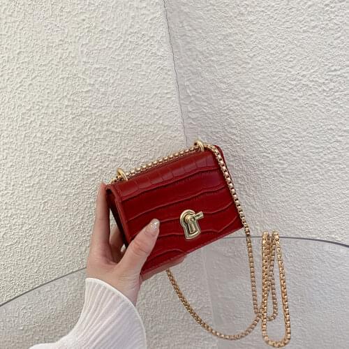 Elegant Women Pure Mini Shoulder Bags Light Wild Simple Female Daily Messenger Bag Lady PU Leather Chain Crossbody Bag