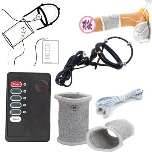 Electric Shock Penis Ring Electro Stimulation Power Therapy Box BDSM Electro Cock Massage Glans Stimulation Adult Sex Toys