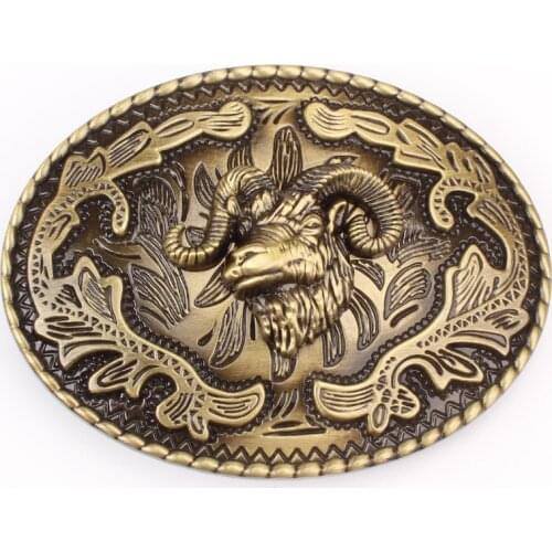 The head of the sheep belt buckle animal pattern