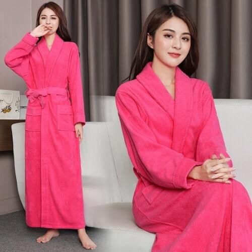 Winter Womens Bathrobe Loose Cotton Pajamas Robe Female Robe Home Suit Plus Size L XL XXL XXXL