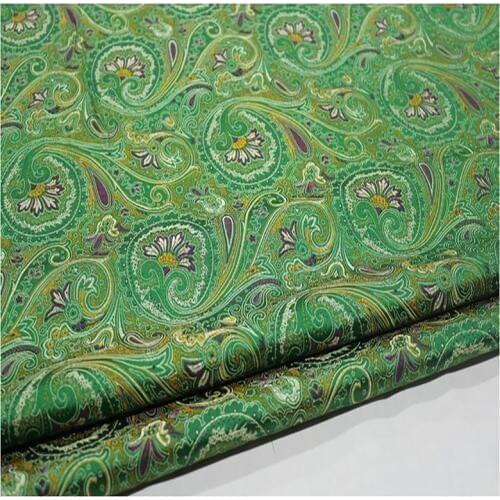 HLQON brocade Tang suit light green fabric patchwork felt tissue telas bed sheet cheongsam dress children coat cloth 75cm width