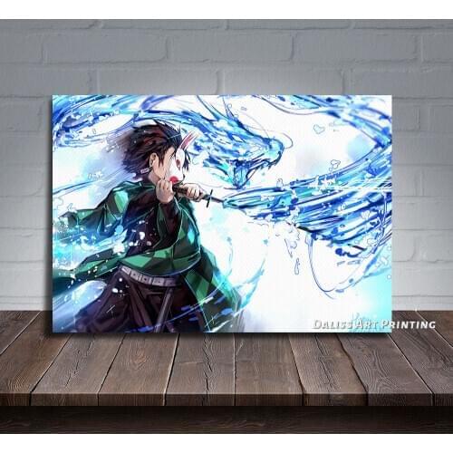 Canvas Anime Demon Slayer Kamado Tanjiro Pictures Home Decoration Paintings Poster HD Prints Wall Art Modular Living Room Framed