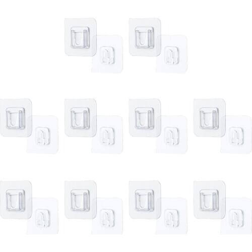 Adhesive Wall Hooks Double-sided Transparent Flexible Hooks
