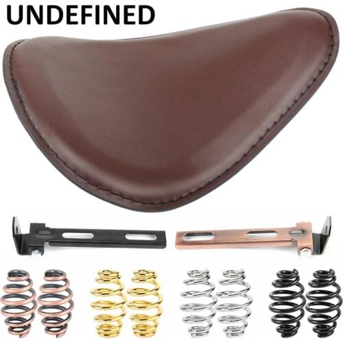 Brown Vintage Motorcycle Solo Seat Cover Torsion Springs Swivel Mount Bracket For Harley Sportster XL 1200 Chopper Bobber Custom