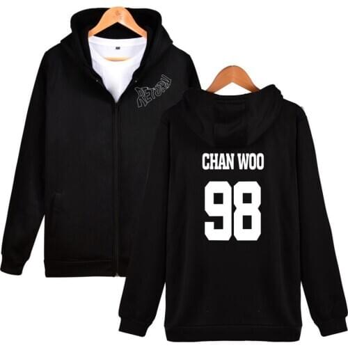 KPOP IKON Album Zipper Hoodie Women Men Harajuku Casual Hoodies Sweatshirt Ikon Fans Supportive Member Tracksuit Plus Size 4XL