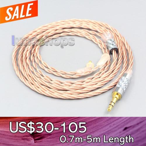 LN007163 Silver Plated OCC Shielding Coaxial Earphone Cable For Etymotic ER4SR ER4XR ER3XR ER3SE ER2XR ER2SE