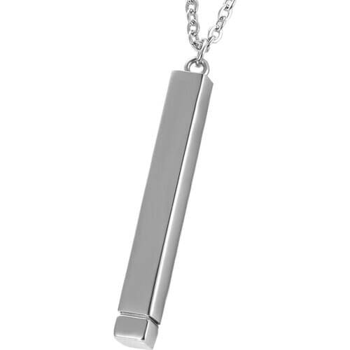 Fashion Hidden Pendants Silver Color Stainless Steel Bar Necklace Dropshipping