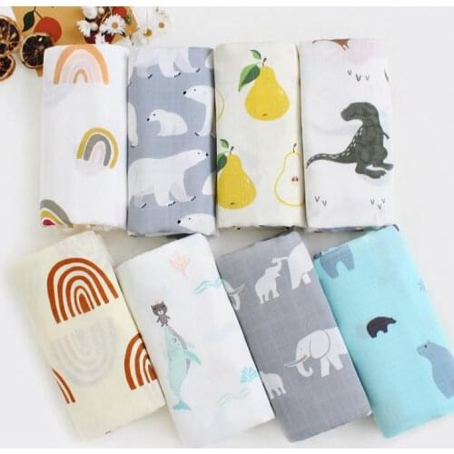 Muslin Baby Blanket Muslin Swaddle Wraps Cotton Bamboo Baby Blankets Newborn Bamboo Muslin Blankets 120cm