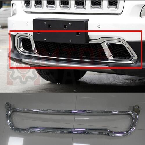 Front Bumper Grille Cover Chrome Molding Trim For Jeep Cherokee 2015 2016 2017 2018