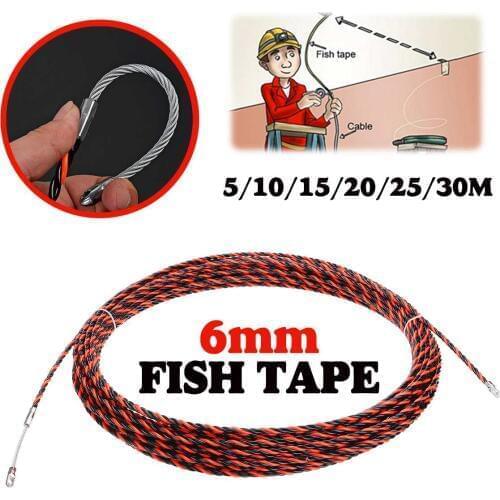 6MM Guide Device POM Electric Cable Push Pullers Duct Rodder Fish Tape Wire Mayitr +1 Cable Tensioner