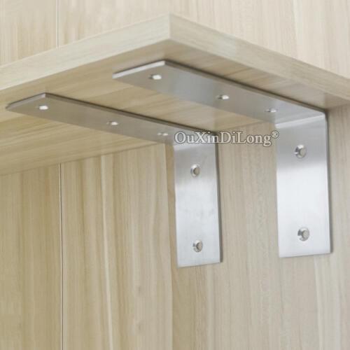 Brand New 4PCS Stainless Steel Triangle Corner Brackets Thicker 3mm Bookshelf Furniture Braces Joint Shelf Holder Supports