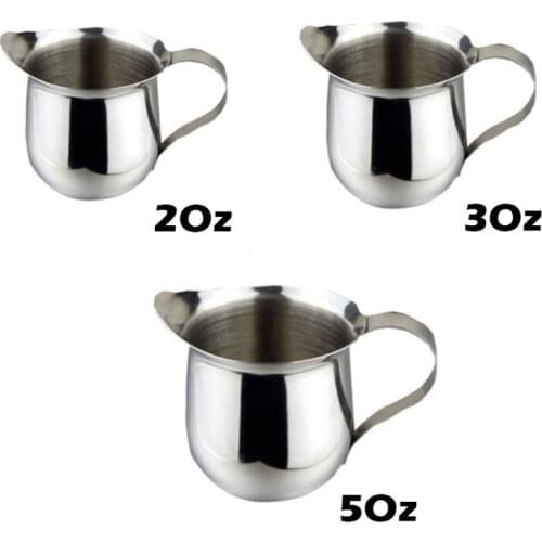 New 3 Pack Stainless Steel Bell Creamer Espresso Shot Frothing Pitcher Cup Latte Art Espresso Measure Cup( 2/3/5 Oz)