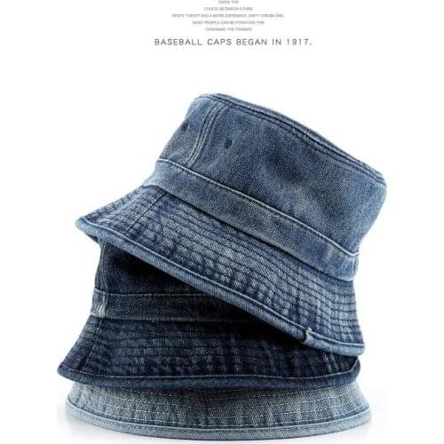 SLECKTON Fashion Denim Bucket Hats for Women and Men High Quality Casual Cotton Hat Summer Girls Boys Sun Caps Fishermans Hats