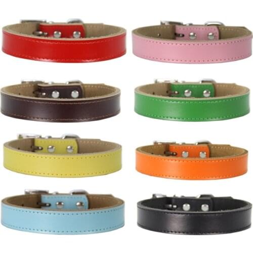 8 Colors Adjustable Colorful Pet Collars Kitten Cat Dog Collar PU Leather Neck Strap Safe for Dogs Cats Soft Pet Supplies