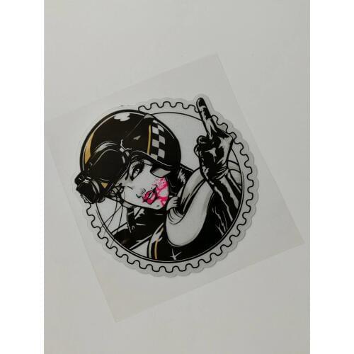 Retro cafe racer sex girl car sticker pin up girl motorcyle helmet stickers motocross racing rider ACE decals for dirt bikes