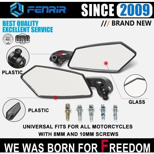 Bicycle black Motorcycle mirrors for yamaha mt03 mt07 mt09 mt10 Suzuki drz400 dr650 honda grom msx125 ruckus dio Kawasaki tnt300