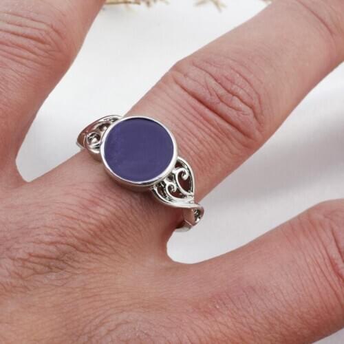 Vintage Retro Change Mood Ring Round Emotion Feeling Changeable Ring Temperature Control Color Rings For Women Female Mujer Anel