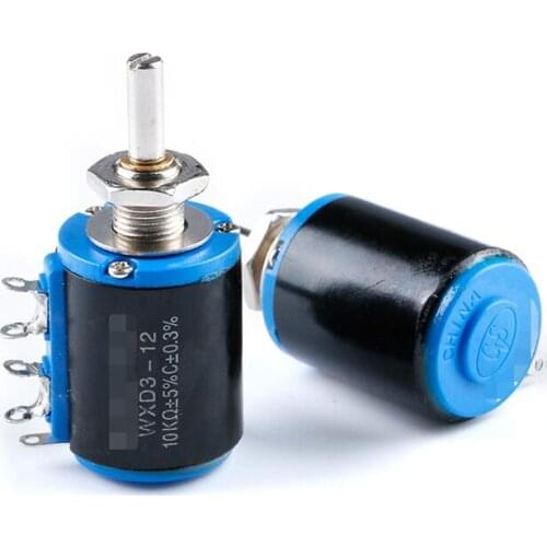 WXD3-12 short body precision multi-turn wirewound potentiometer 5% 100R 200R 220R 470R 1K 2.2K 3.3K 6.8K 10K 22K 33K 47K