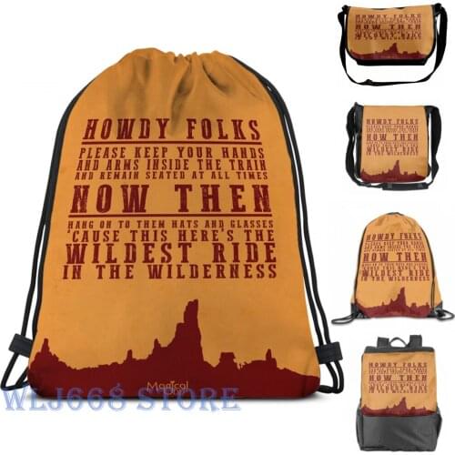 Funny graphic print shoulder Bags women Big Thunder Mountain Quote Single shoulder backpack travel for men Gym Bag