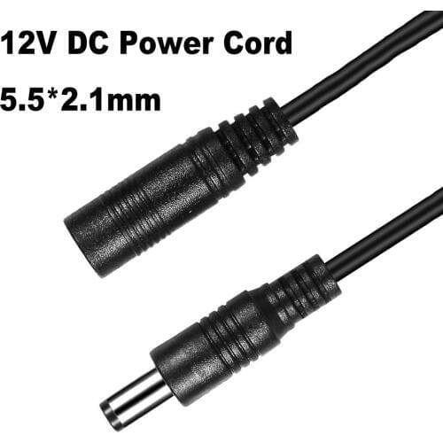 1PC Useful Black DC Power Cord Extension For Cable CCTV Camera Home Security Appliance Power Adapter Accessory Tools