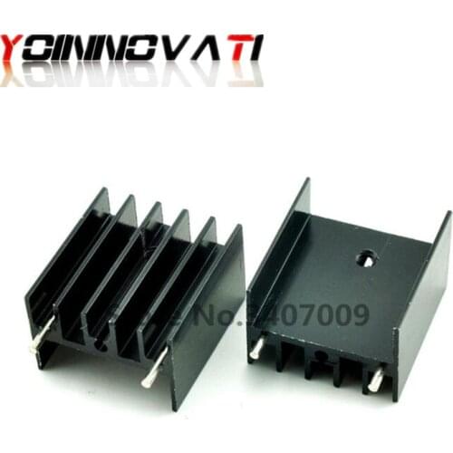 100pcs 25*23*16MM TO-220 Triode Heat Sink TO220 Transistor Aluminum Radiator Heat Sink With 2Pin