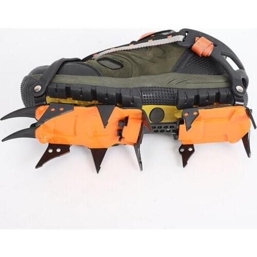 12 Teeth Anti-Skid Crampons Manganese Steel Climbing Gear Snow Ice Climbing Shoe Grippers Crampon Mountaineering Traction Device