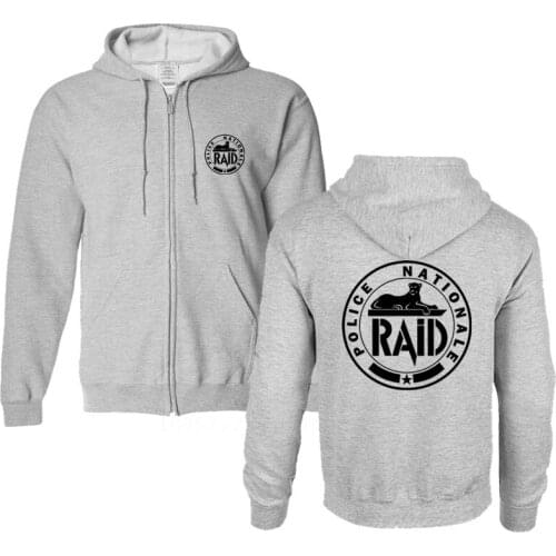 2018 Free Shipping winter men black France French Forces Unit GIGN Raid BRI sweatshirt brand cotton Special Elite Police hoodies